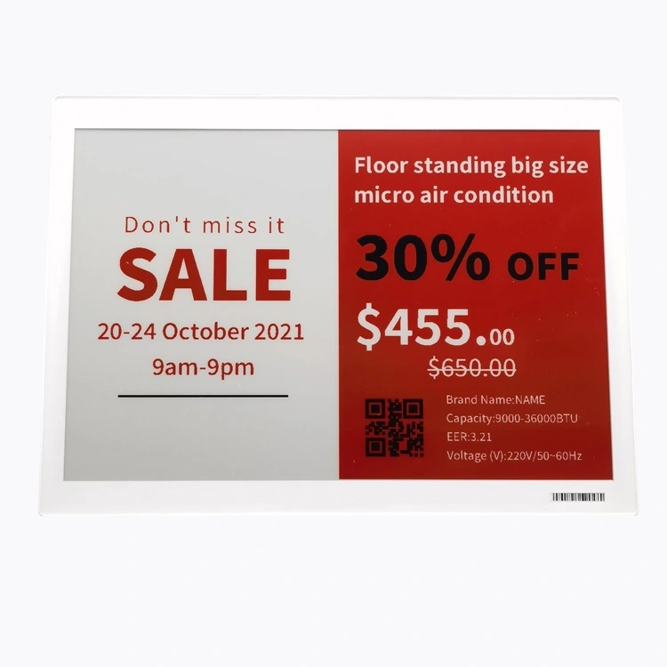 قم بتسليط الضوء على علامة السعر الرقمية NFC مقاس 10.2 بوصة لمتاجر البيع بالتجزئة 1