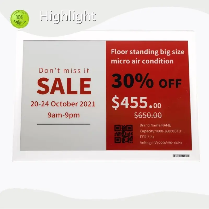 हाइलाइट द्वारा इलेक्ट्रॉनिक शेल्फ़ लेबल 1