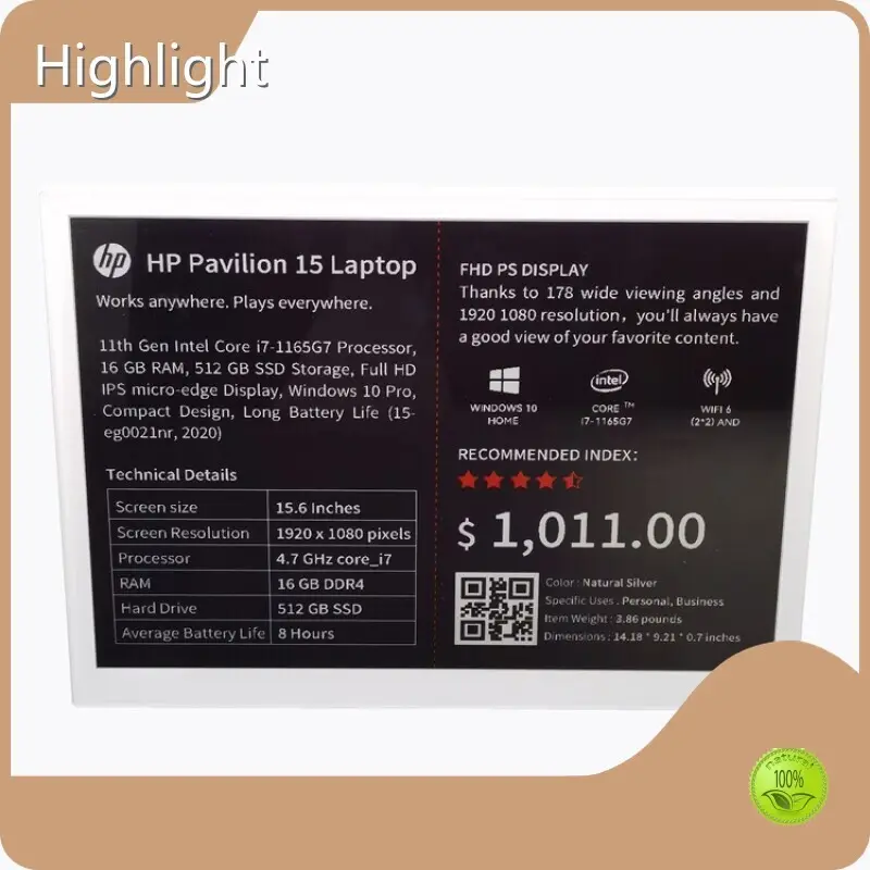 प्राइसर इलेक्ट्रॉनिक शेल्फ़ लेबल - - हाइलाइट करें 1