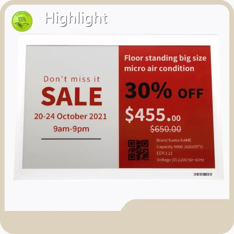 उपयोग में आसान इलेक्ट्रॉनिक शेल्फ लेबल आपूर्तिकर्ता आपूर्ति 1