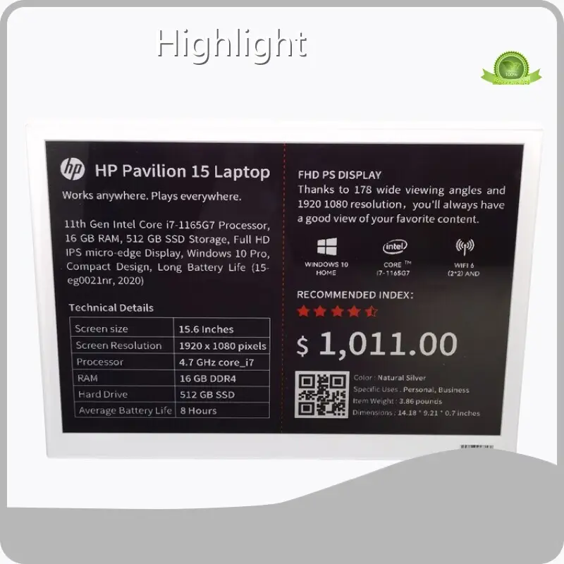 हाइलाइट द्वारा प्राइसर इलेक्ट्रॉनिक शेल्फ लेबल-1 1