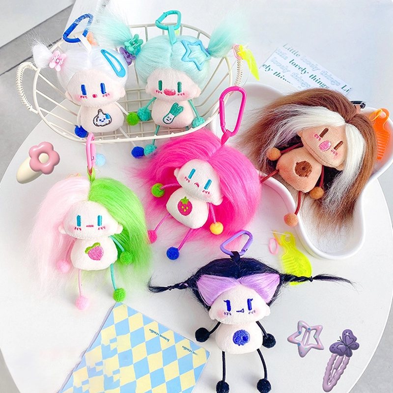 Bag plush pendant crazy baby series fabric doll buckle little wild baby keychain accessories wholesale RANHONG 1