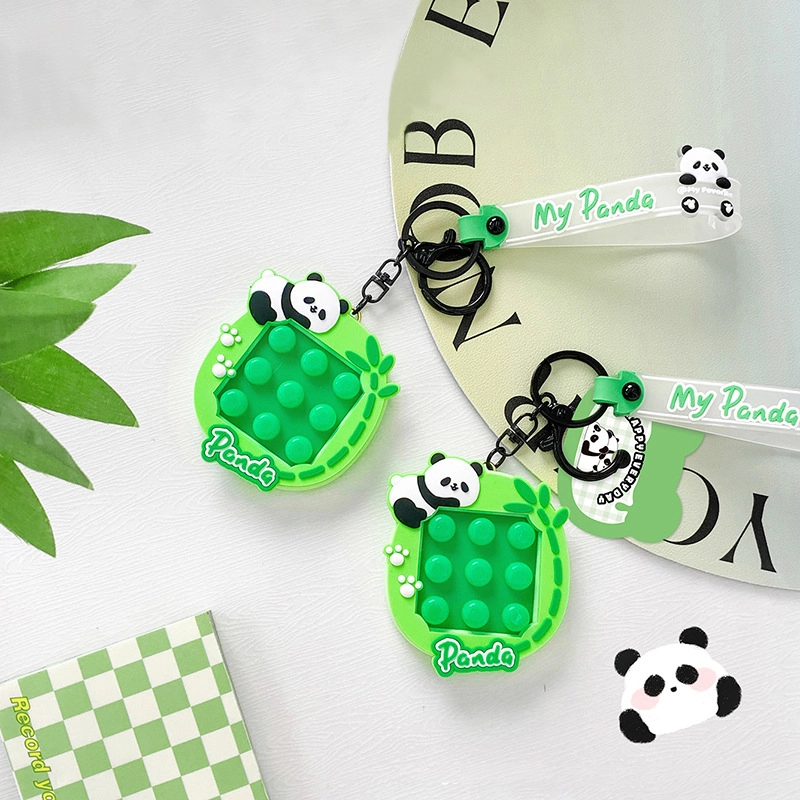 Cuddle Panda Series Panda Squeeze Hand Rope Keychain Accessories Silicone Pendant Small Toys 1