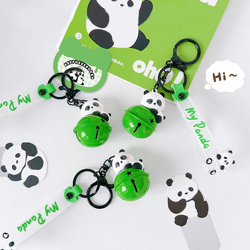 Hand strap keychain accessories Cuddle Panda Series Panda Paddy Bell PVC silicone dolls RANHONG 1