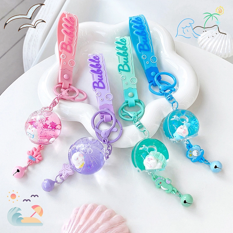 White Rabbit Ocean Diary wind chime into the oil hand rope keychain accessories star rabbit sea series RANHONG 1