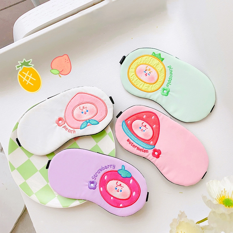Small gift ice bag eye mask chiffon fabric round face Gogo children adult blackout sleep eye masks RANHONG 1