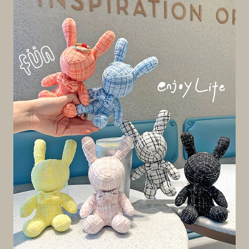Warm Thursday series fabric doll buckle salsa rabbit small fragrant wind keychain accessory pendant RANHONG 1