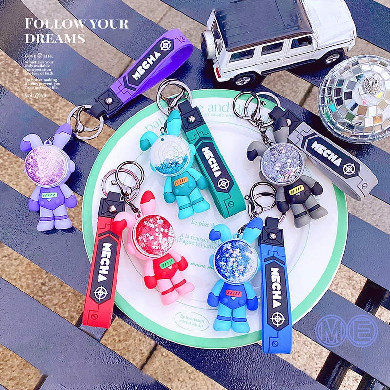 COOL tide cool series rotating interstellar punk rabbit into oil hand rope keychain accessories wholesale RANHONG 1