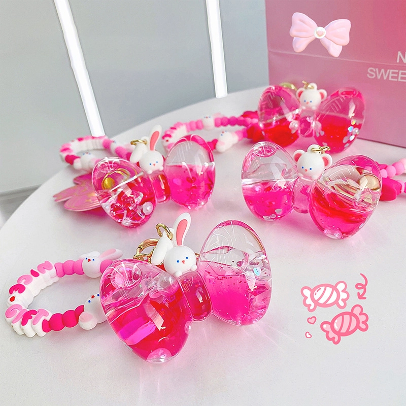Gift Season bow into the oil bracelet keychain accessories Peach Peach Gift Season series pendant RANHONG 1