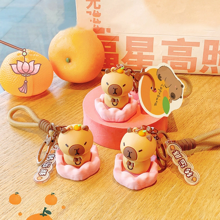 Pufferfish Jun series of hand rope clasp rotating buddhist pufferfish with keychain accessories resin pendant RANHONG 1