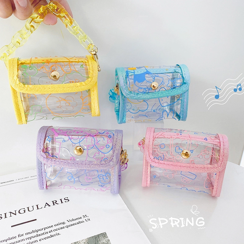 Wholesale Fashion Chain Buckle Coin Purse Graffiti Style Storage Bag Creative Silicone Zipper Clutch Bag RANHONG 1