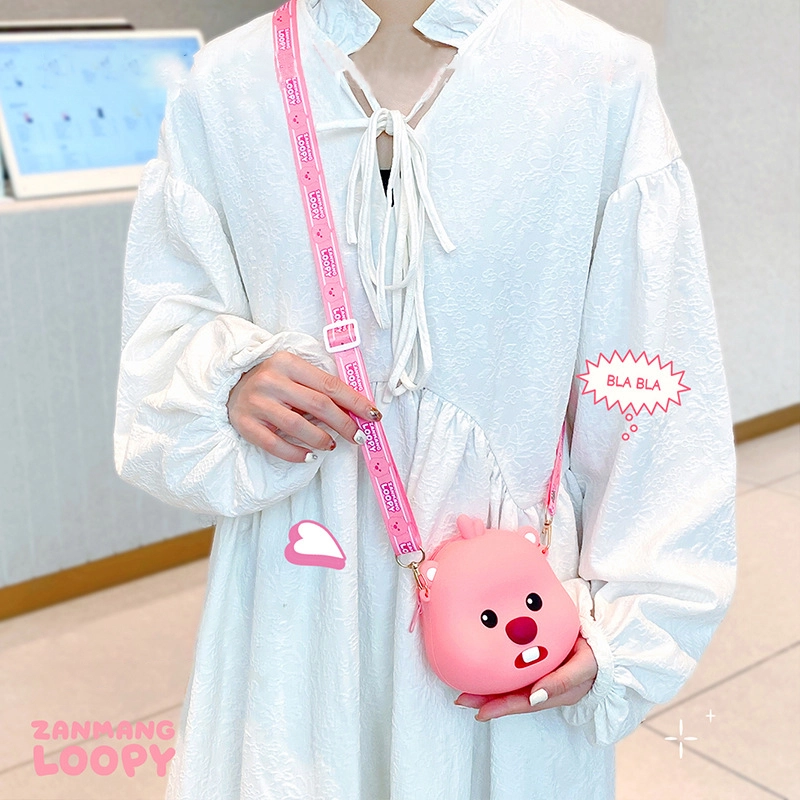 Small - Zameng Ruby series crossbody bag female student silicone storage bag girl heart decoration shopping small bag RANHONG 1