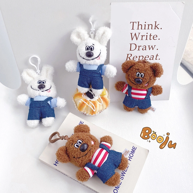 Laneshi--Peggo Bear Fabric DollPeggo Family Plush KeychainCartoon Backpack PendantShop Grabber RANHONG 1
