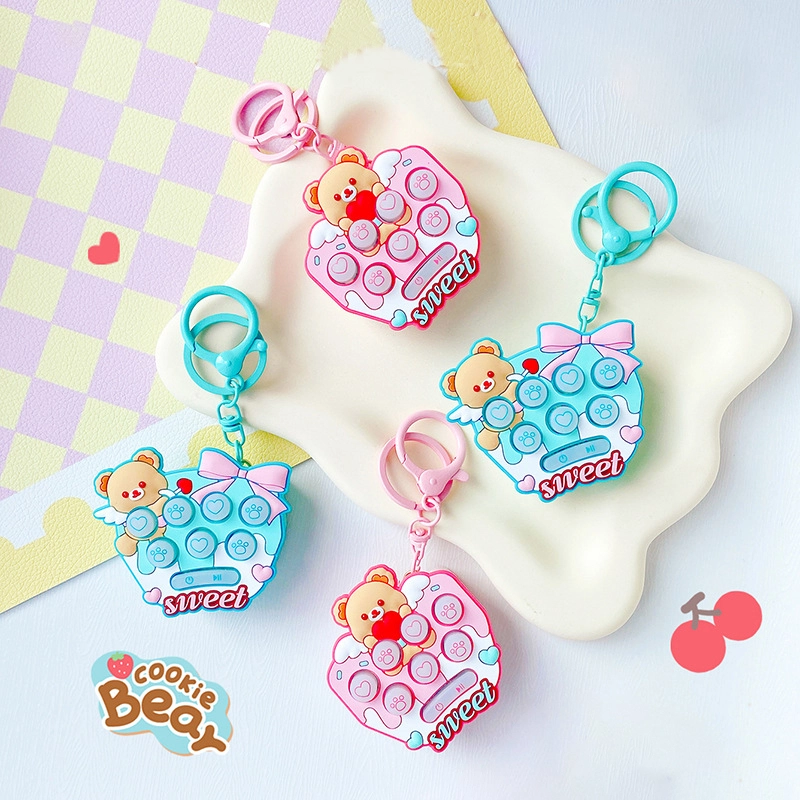 Cute Cookies and Cream bear gopher machine toy keychain stationery shop clip baby machine activities small gift accessories RANHONG 1