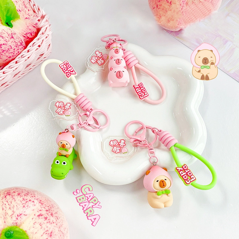 Cartoon cute Momohi dolphin water dolphin Jun pvc doll keychain girl heart backpack pendant exquisite car wholesale RANHONG 1