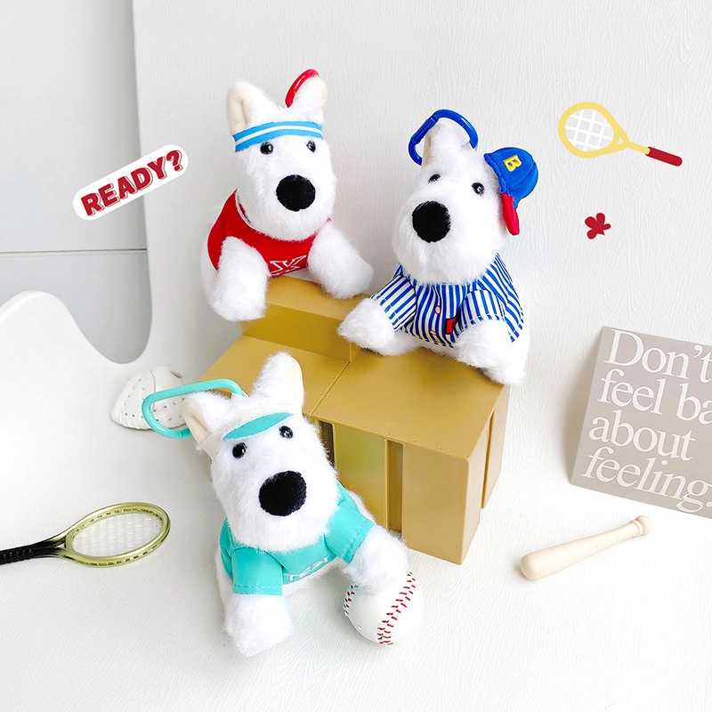 Creative West Highland puppy plush doll couple backpack pendant sports in progress series sports West Highland dog RANHONG 1