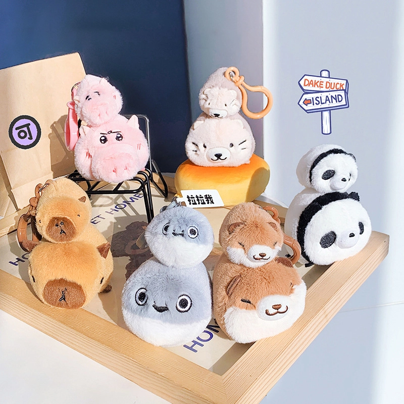 Creativity is to stick stick animals Lala little party plush doll keychain cute doll dolls dolls grabbing machine RANHONG 1