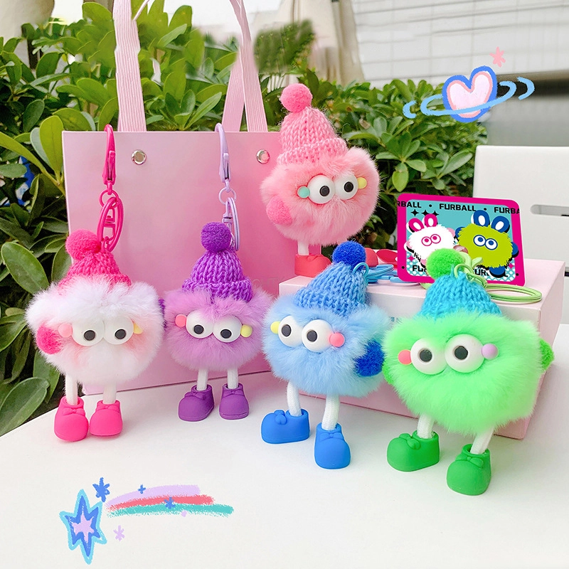Cure plush series fabric doll dangling feet little girl keychain accessories bag charm 1