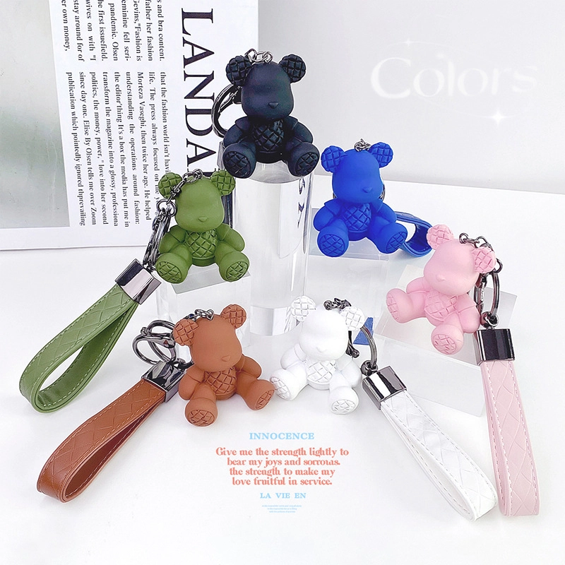 Neutral Series Bamboo Bear Bamboo Rabbit Hand Rope Clasp Keychain Accessories Resin Bag Pendant 1