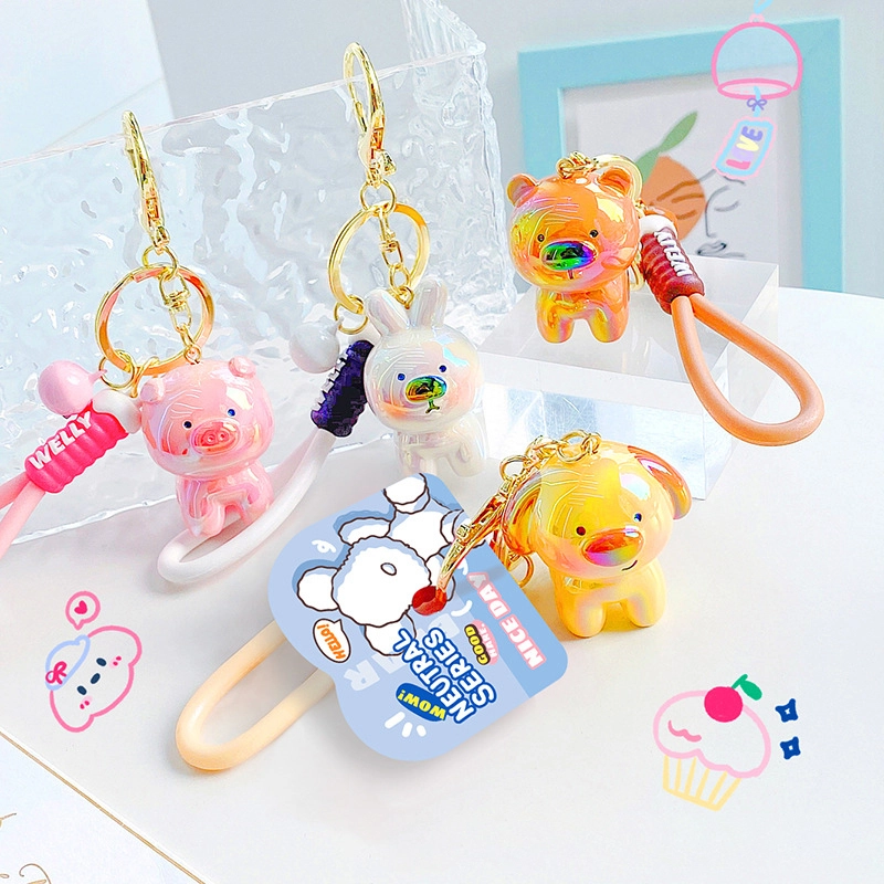 Neutral series hand rope clasp forest partner keychain accessories resin plating pendant wholesale RANHONG 1