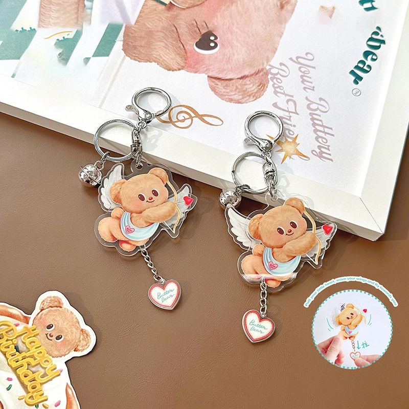 Ranhong Authentic butter bear pendant, butterbear keychain, bag pendant, small accessory, couple doll, dollAuthentic Butter Bear Pendant Keychain Bag Accessory Couple Doll 1