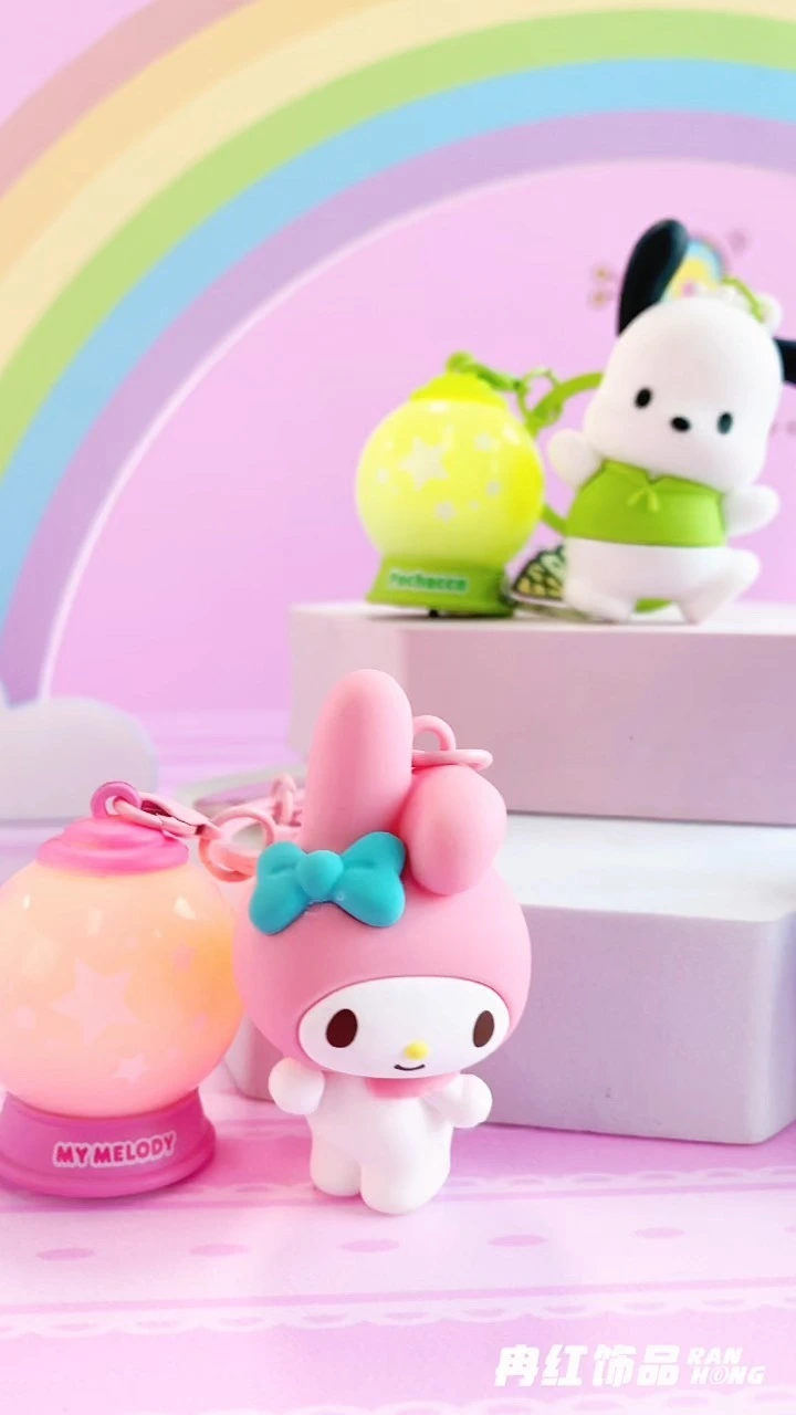 [New Product Launch] Sanrio Official Genuine Luminous Planet Keychain, Cute Cartoon Bag Pendant for Girls, Shining and Luminous PVC Keychain, Children's Backpack Pendant, Best Friend Birthday Gift 1