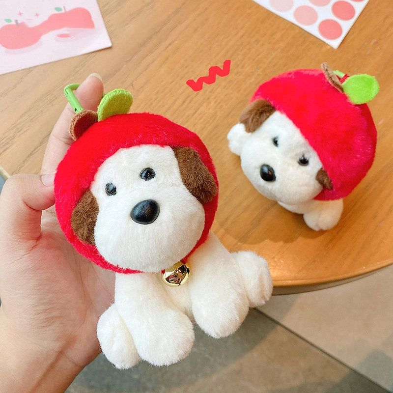 Ranhong Apple puppy Plush pendant bag pendant high sense dog doll key chain Christmas gift 1