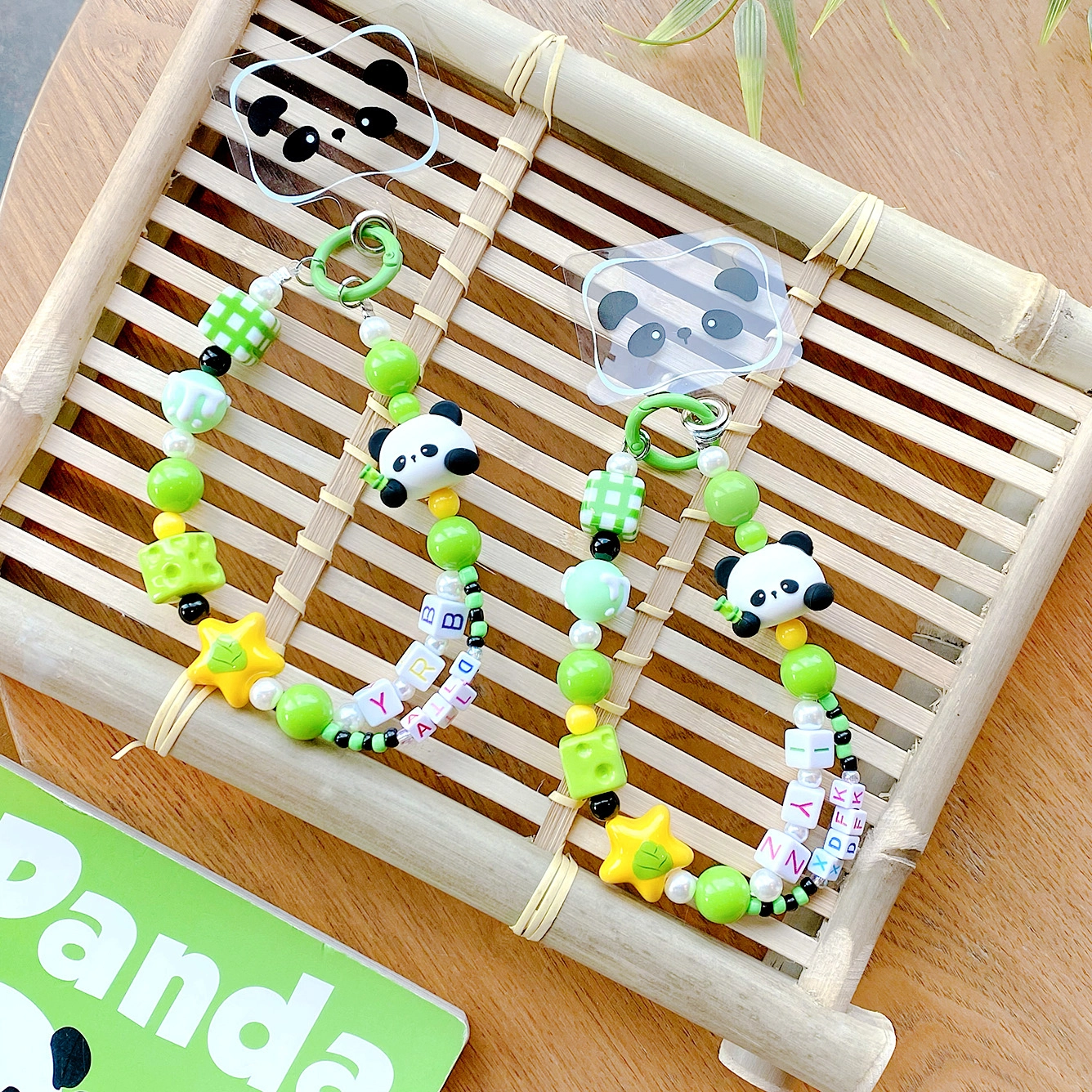 Ranhong Cute Cartoon Panda Bead Bracelet Wristband for Mobile Phones & iPhones - Plastic 1