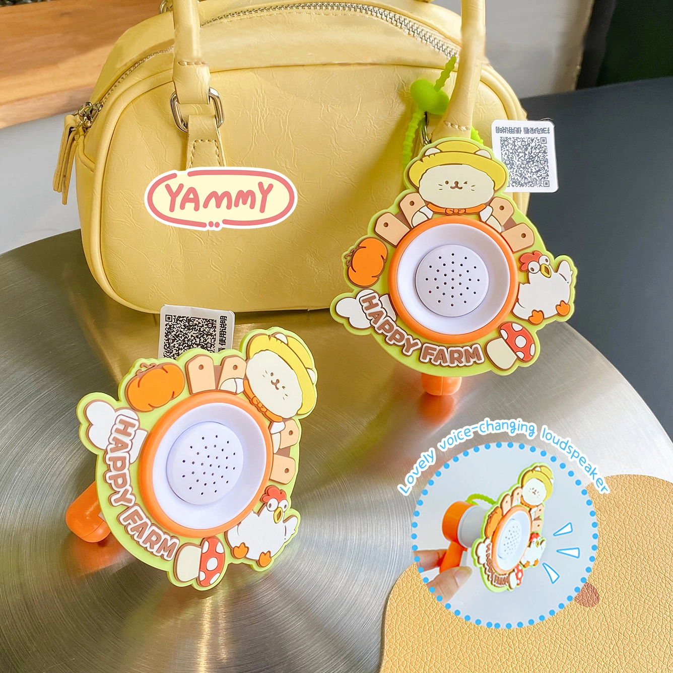 Ranhong Ranch Creative PVC Cat Keychain Bag Pendant Speaker Toy 1