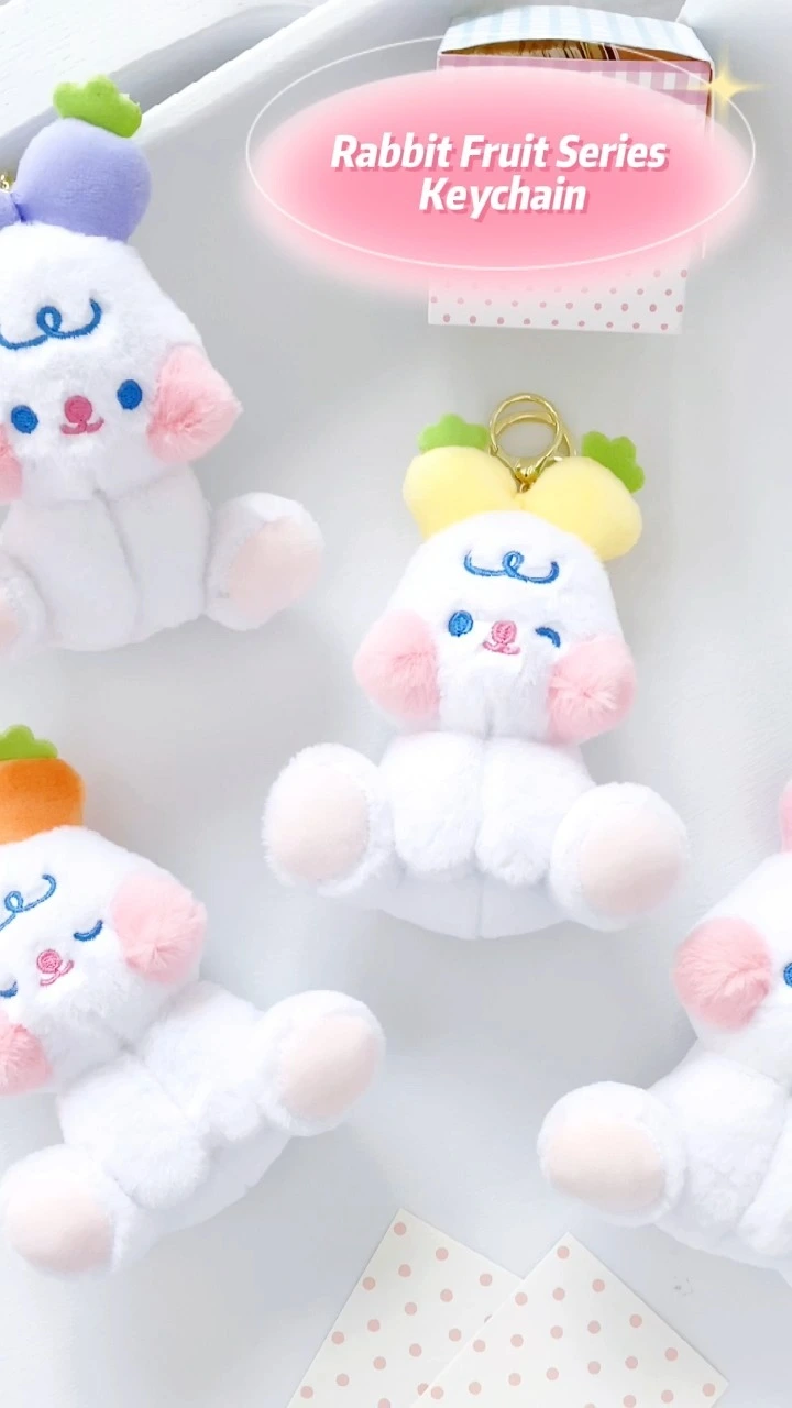 Mini Fruit Rabbit Plush Keychain Backpack Pendant - Wholesale Doll and Grabbing Machine Accessories 1