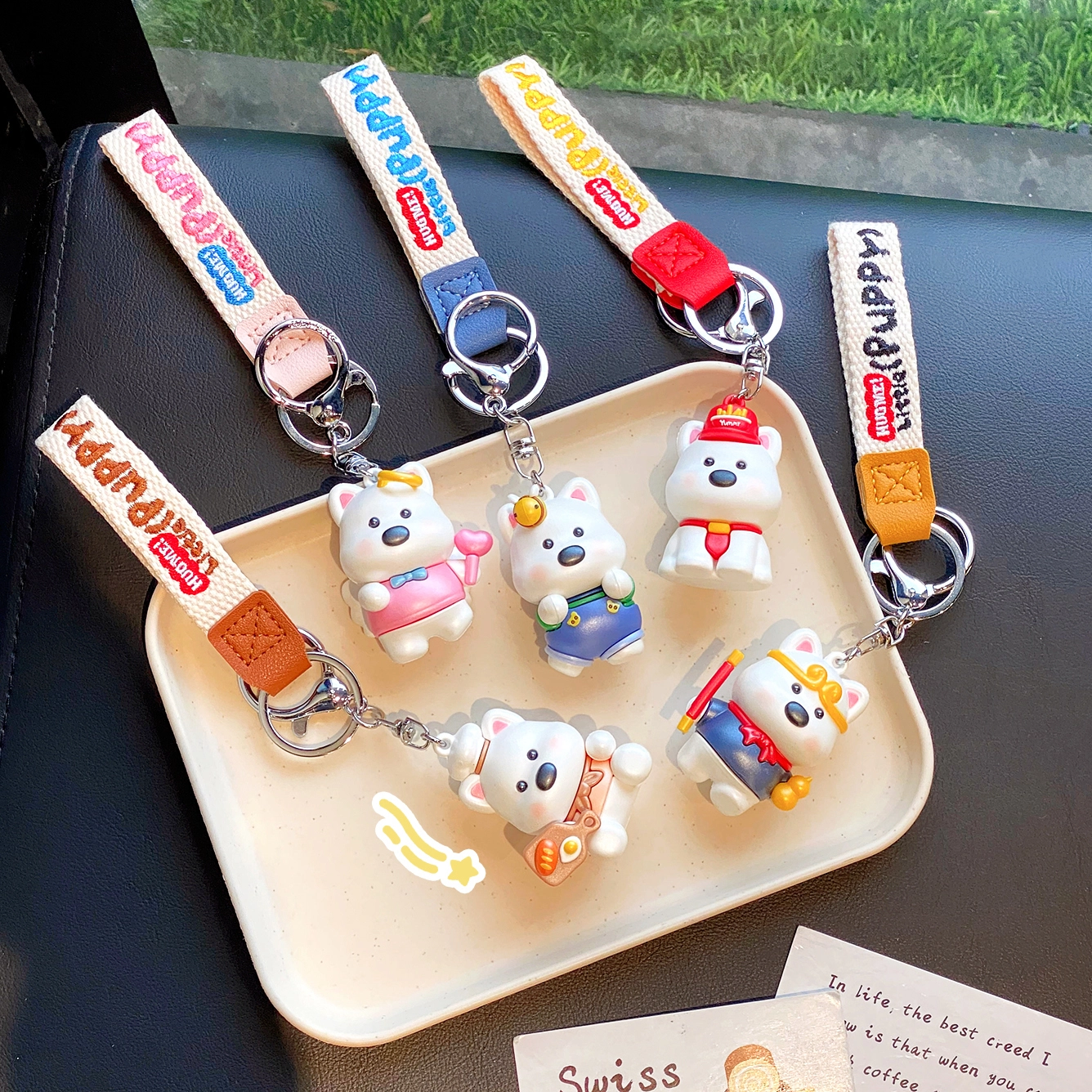 Ranhong Cute Versatile Western Highland Dog PVC Keychain Hand Rope Pendant Accessories for Girls Couples Bag Wholesale Rubber 1