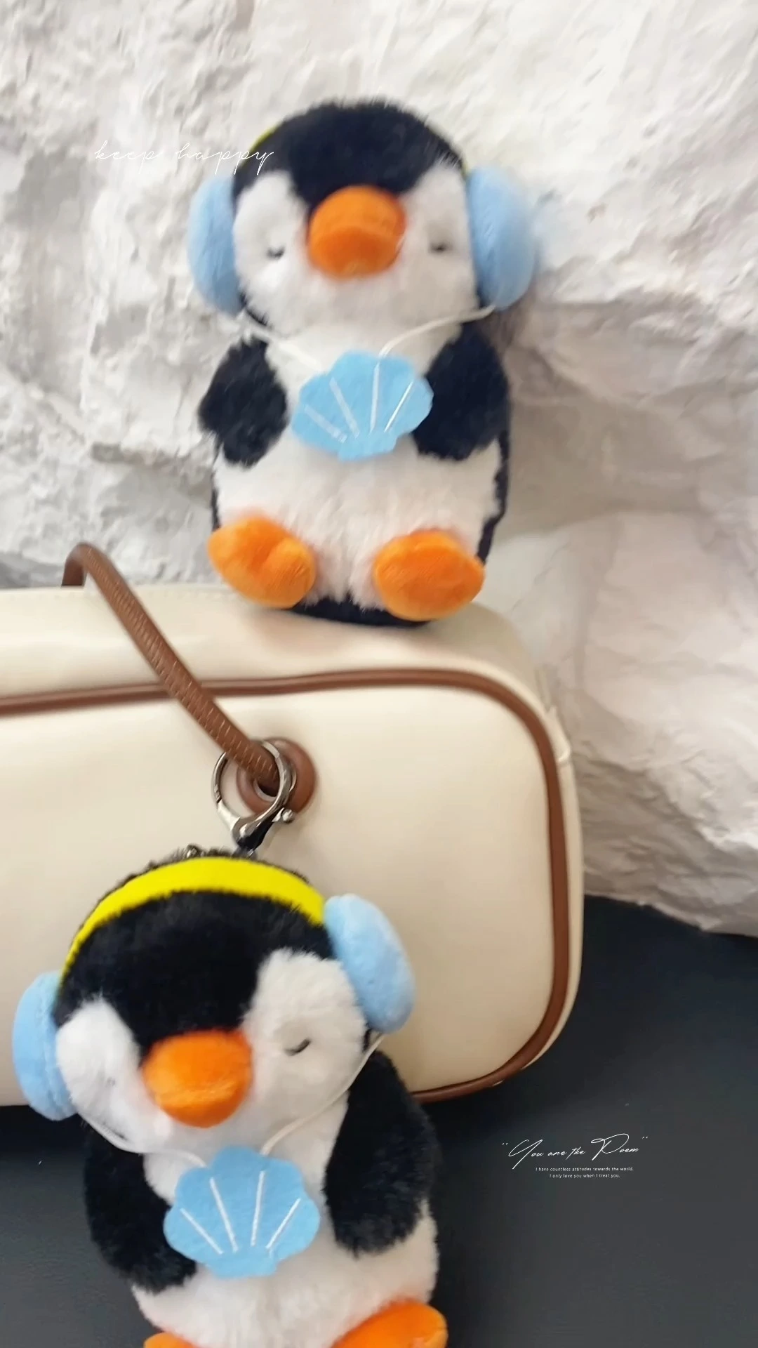 Ranhong Happy Little Penguins Plush Keychains Trendy Dolls and Stuffed Toys for Schoolbags Claw Machine Decorations Supply 1