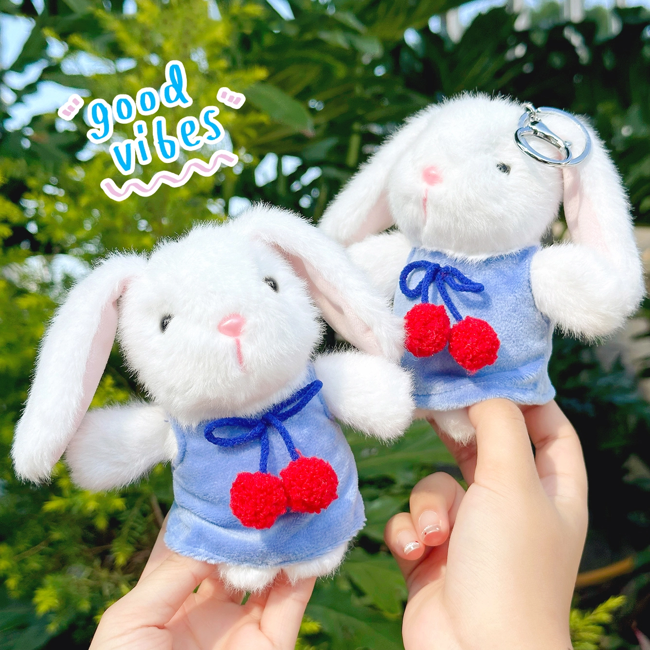 Ranhong Cute Retro Rabbit Keychain Soft Cartoon Plush Doll Pendant for Girls Heart Bag Hanging Decoration Metal Plastic Car 1