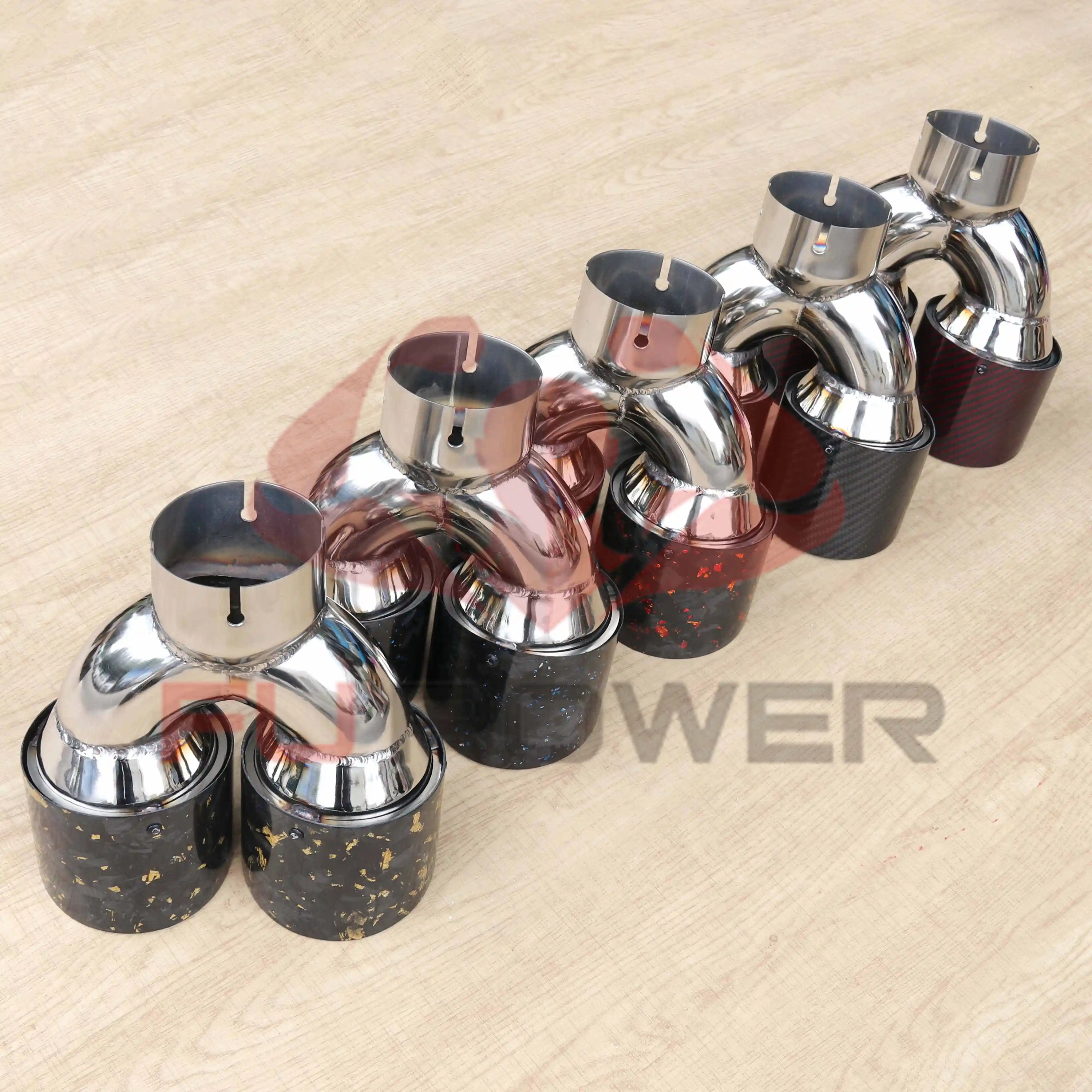 Puntas dobles de carbono de escape universal de 3,0 pulgadas 1