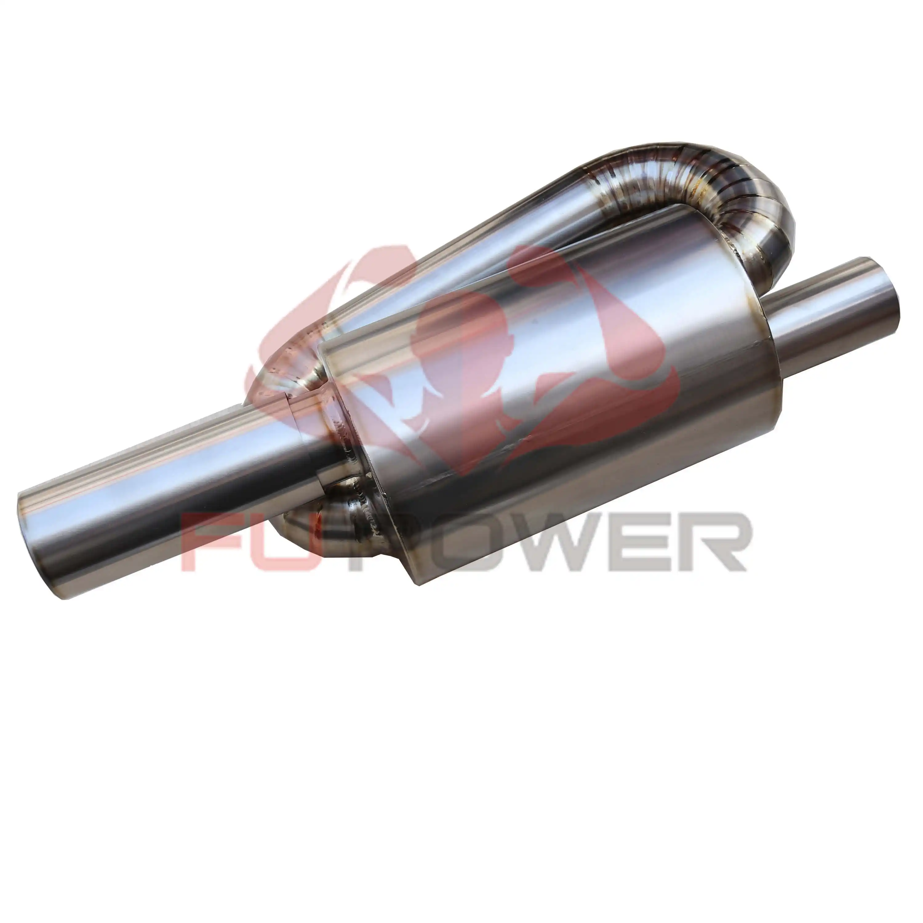 UNIVERSAL 2,5 ENTRADA INFERIOR OFFSET ROUND TWIN-LOOP SILENCIADOR dois loomp 1