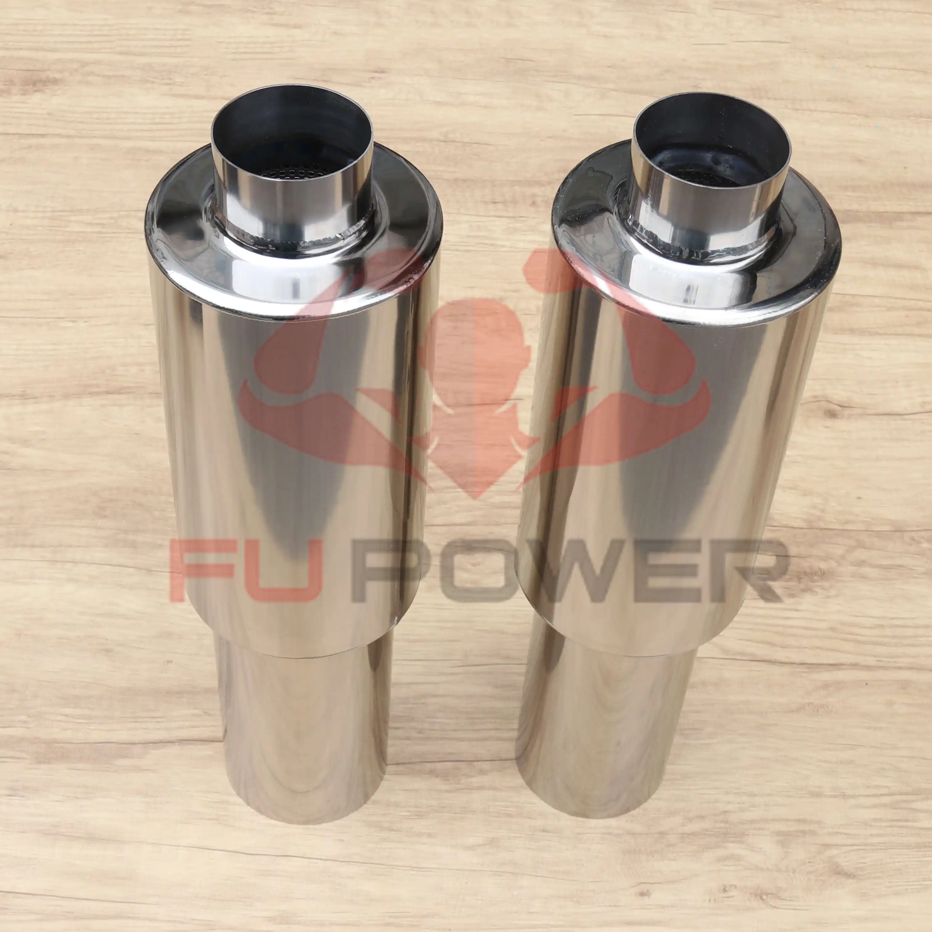Customizable titanium plated 3 Inlet exhaust muffler 1