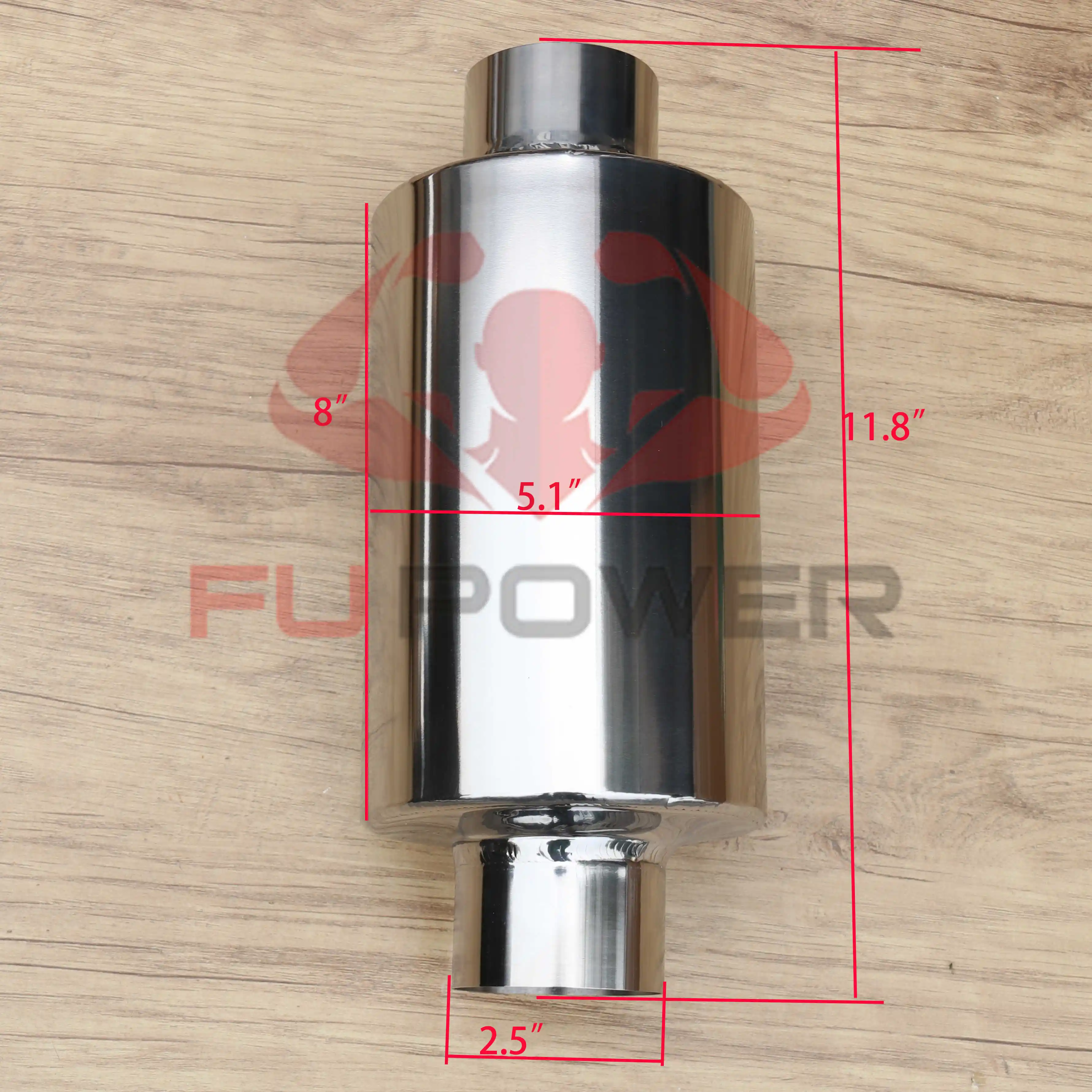 Customizable 2.5 titanium plated exhaust muffler 1