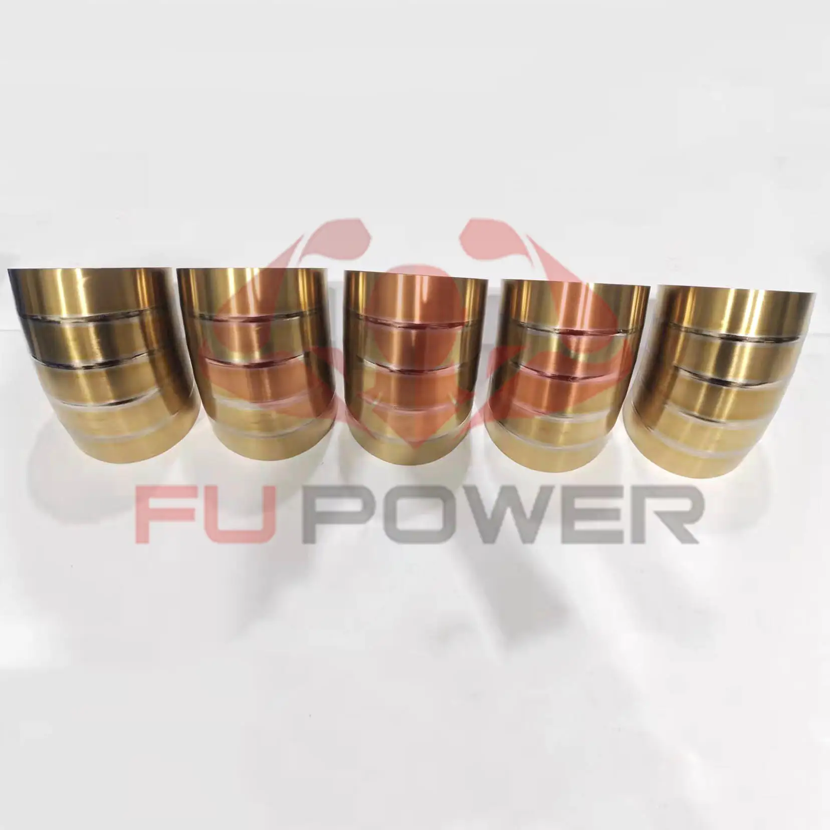 1.75 3 4 5 1.0mm/1.2mm Titanium Pre-welded Pie Cuts for Exhaust Pipe Cuts 1.5D Radius golden Colored 1