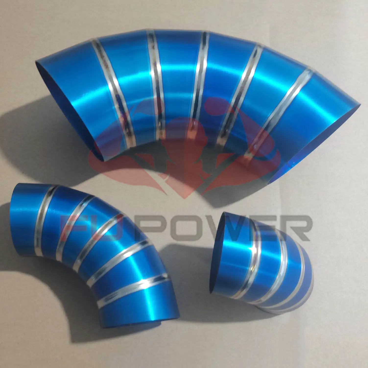 1.75 3'' 4 1.0mm/1.2mm Titanium Pre-welded Pie Cuts 1.5D Radius Blue Colored (6pcs for 90* bend) 1