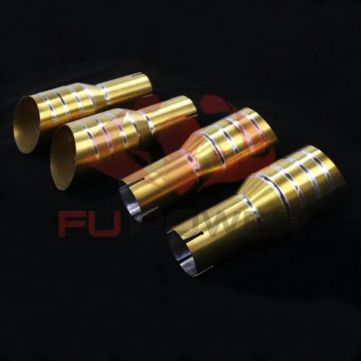 طرف عادم مزدوج عالمي، طرف مستقيم، ماسورة عادم من ألياف الكربون اللامعة، طرف كاتم صوت عادم رباعي 1