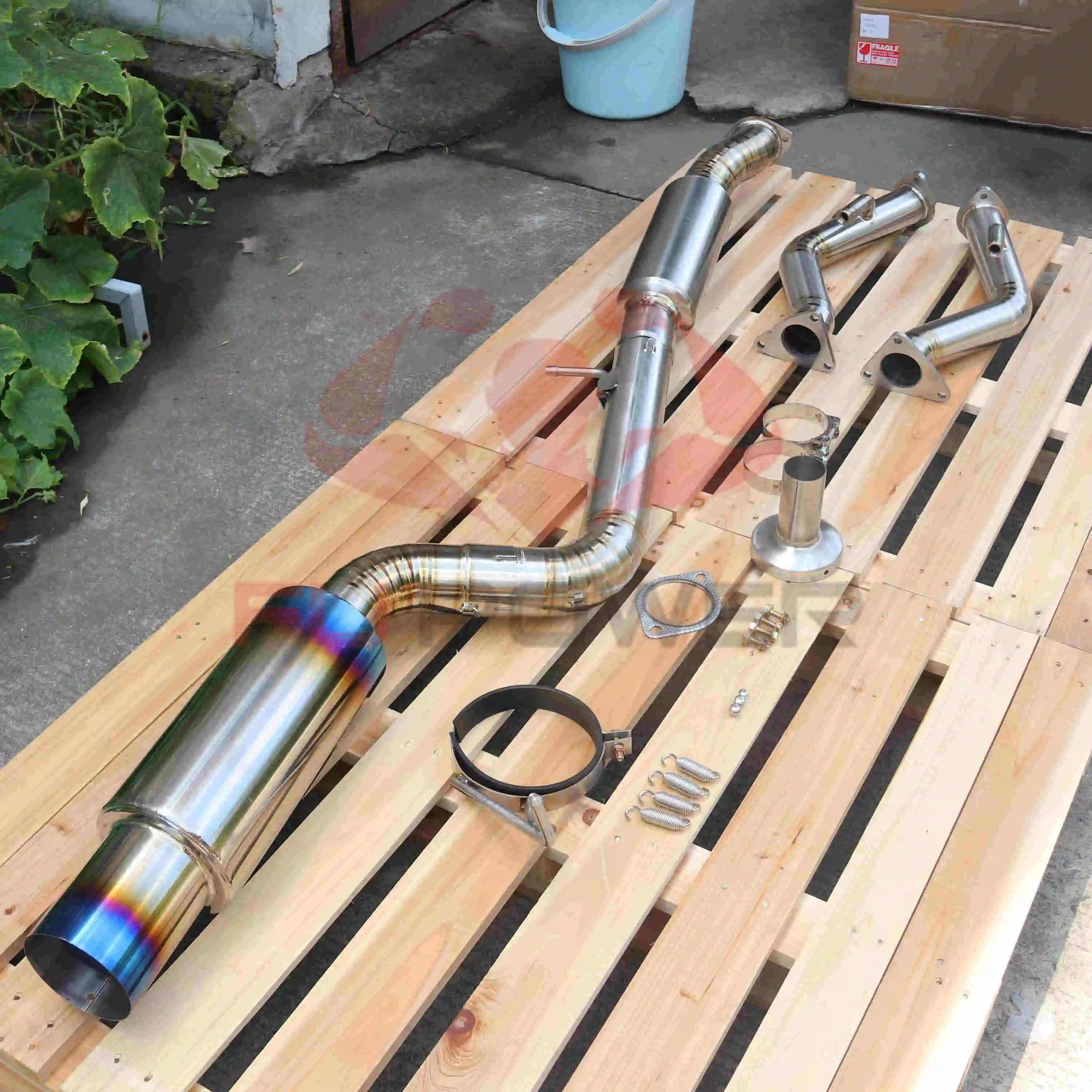 370Z titanium EXHAUST SYSTEM and titanium 2.5 Test Pipes Exhaust DownPipe 1