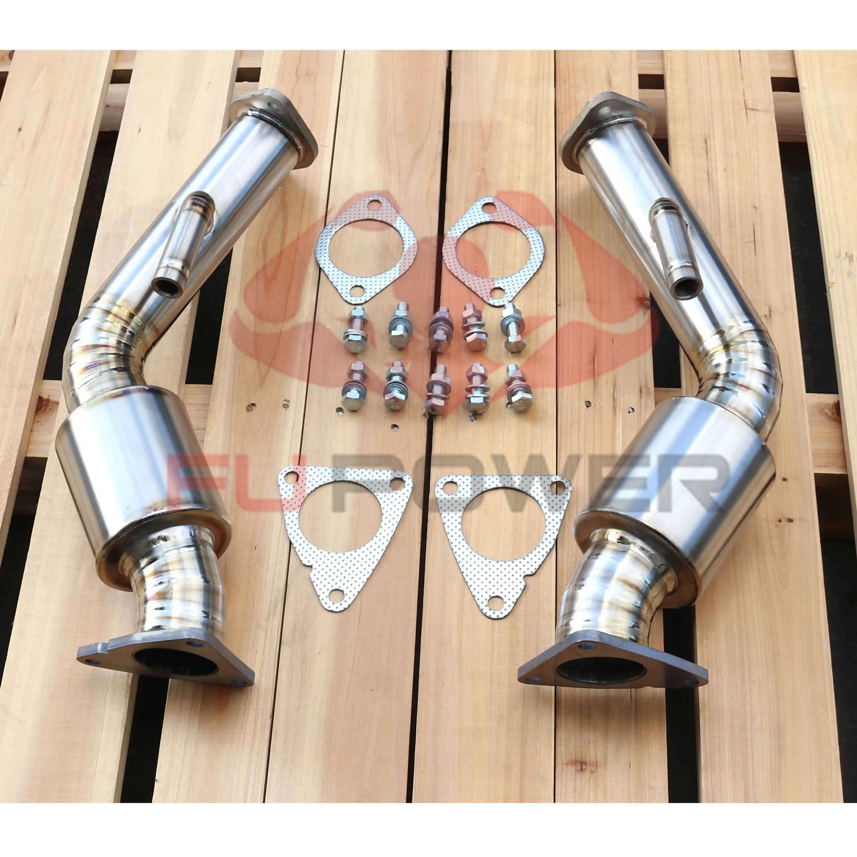 Titanium exhaust resonator downpipes 370z 350Z VQ35HR Infiniti G35 G37 q60 VQ37VHR Test Pipe 1