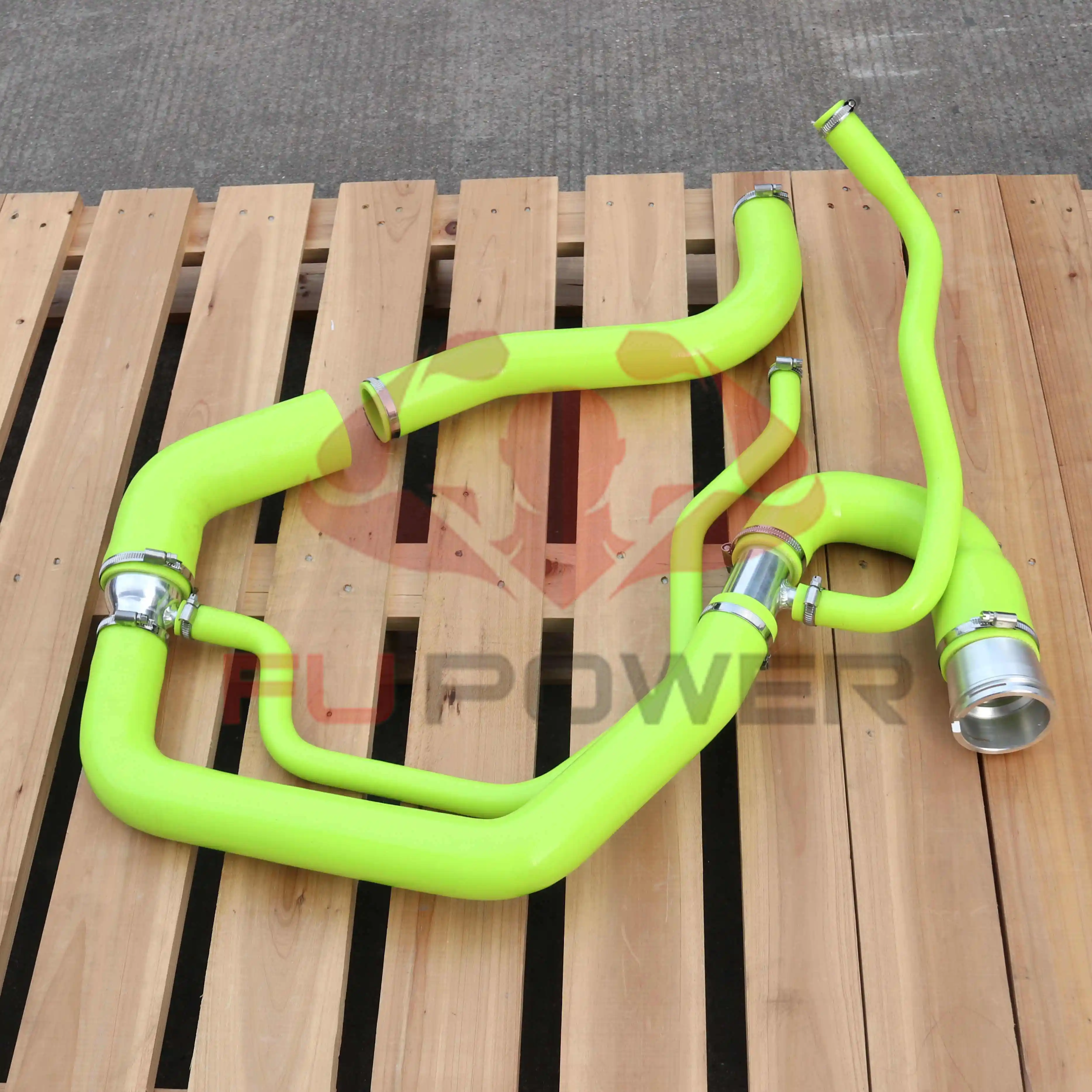 GM 6.6L DURAMAX PERFORMANCE GREEN SILICONE UPPER AND LOWER COOLANT HOSE KIT 2006-2010 1