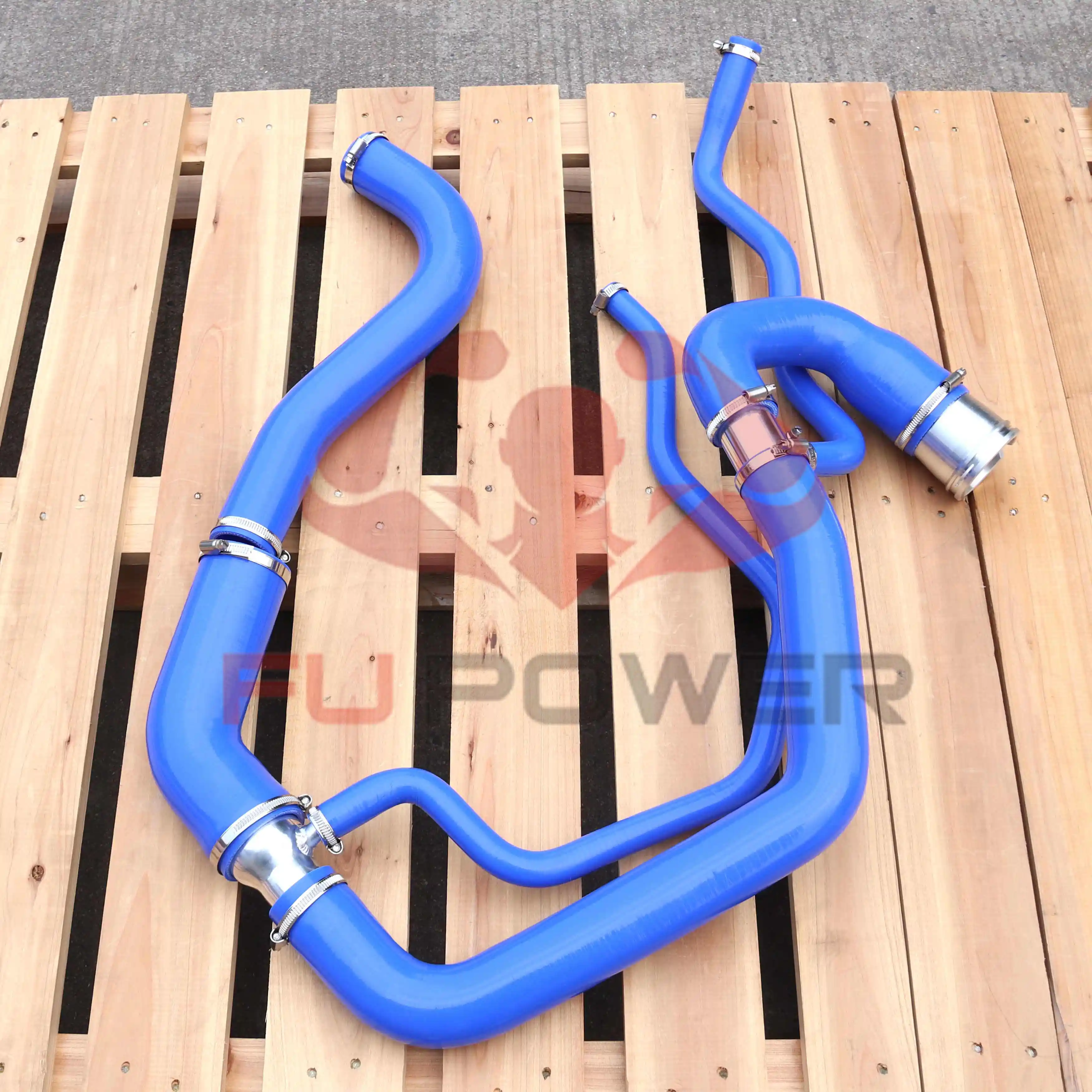 GMC Sierra 2500 3500 GM 6.6L DURAMAX 06-10 SILICONE UPPER AND LOWER COOLANT HOSE KIT BLUE 1