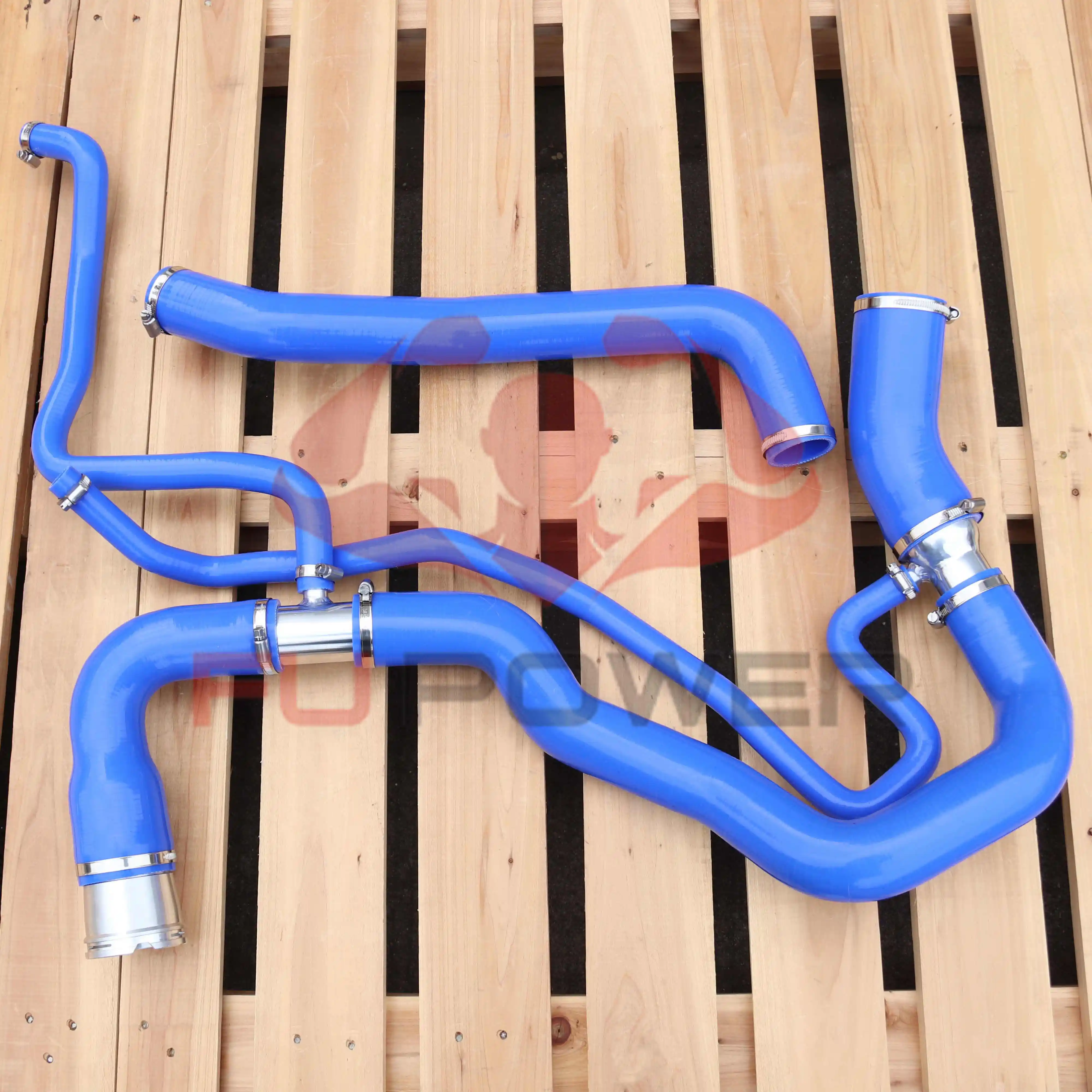 11-16 BLUE SILICONE UPPER LOWER COOLANT HOSE KIT GM 6.6L DURAMAX 1