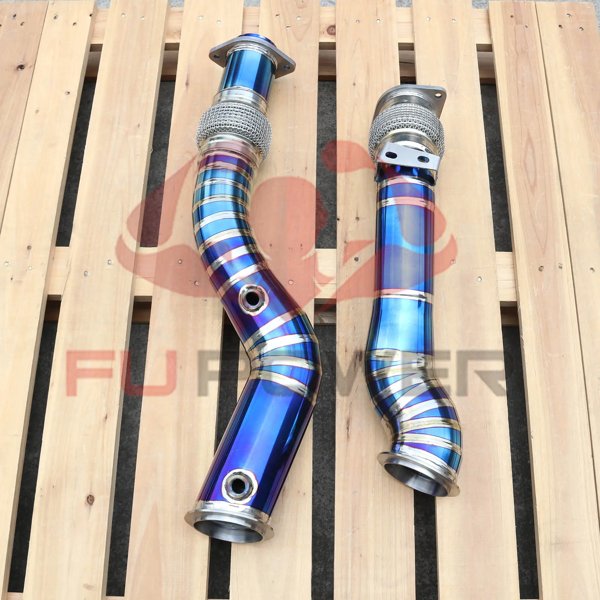 BMW X3M X4M F97 F98 S55 S58 3.0T Titanium Downpipe 2020+ 1