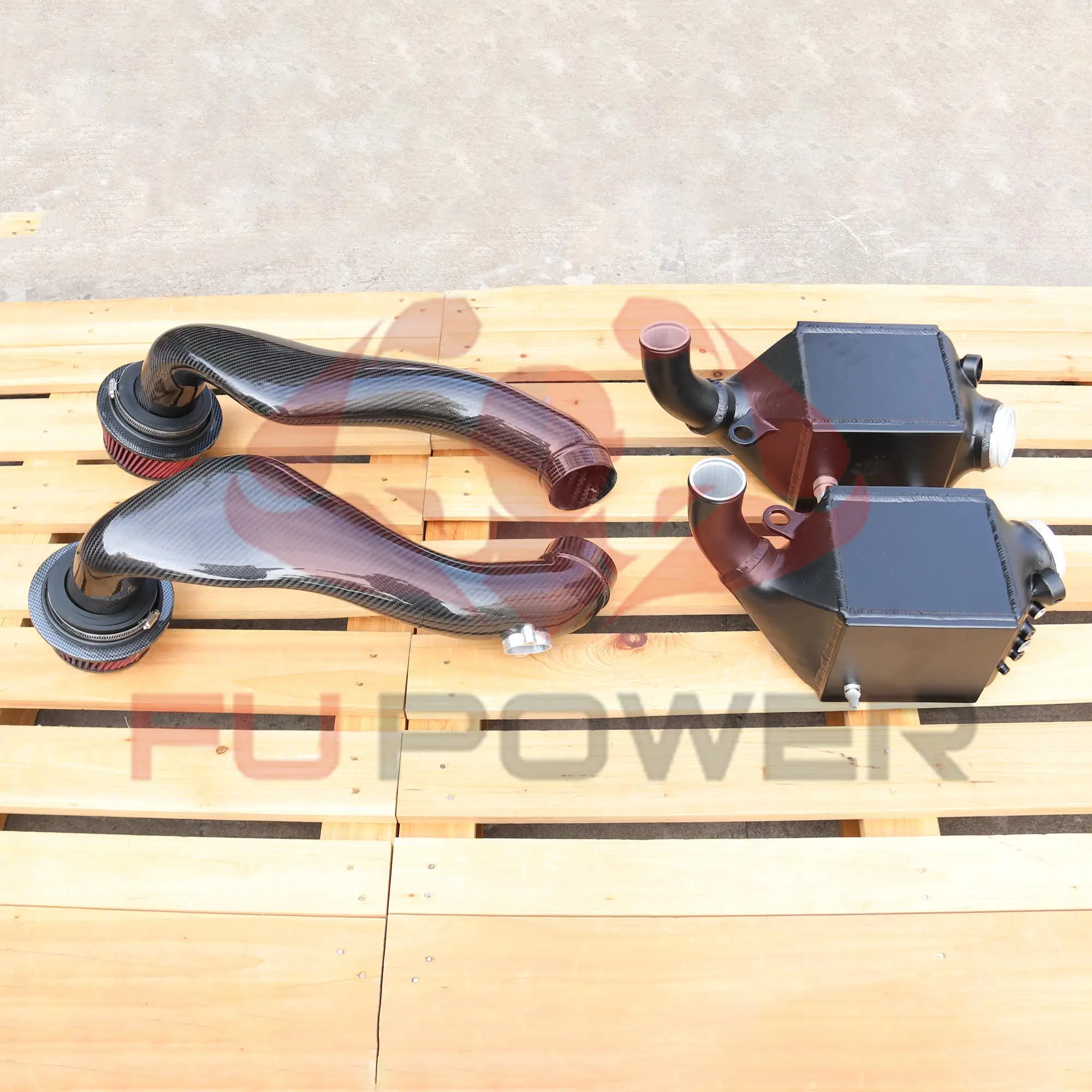 X5M X6M F85 F86 DRY CARBON FIBER INTAKE FLAT WITH INTERCOOLER 1