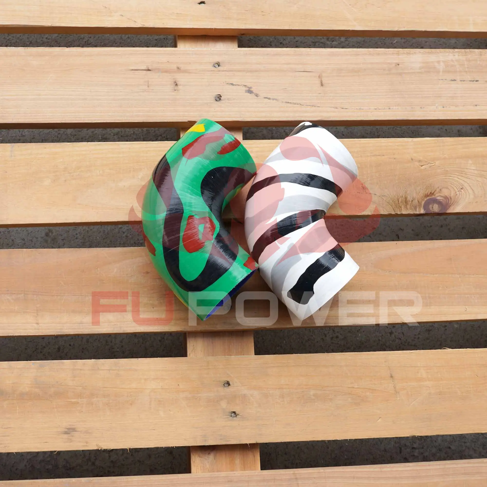 Custom silicone hose 90 degree elbow hose4 plys 5mm thickness snow camo and woodland camo 1