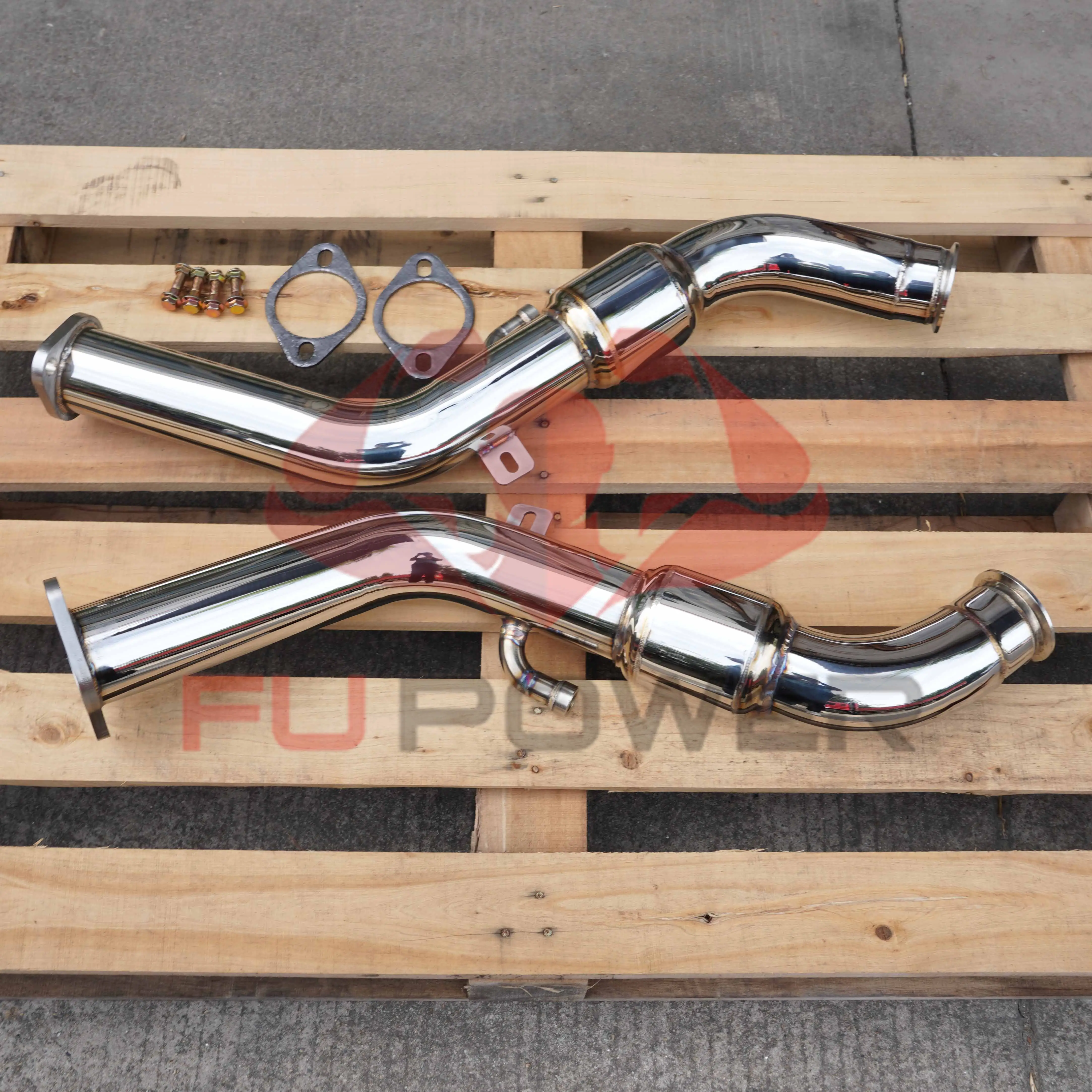 VR30DDTT Resonator Downpipe Race Full Downpipes für Infiniti Q50 Q60 VR30 3.0t 2016+ 1