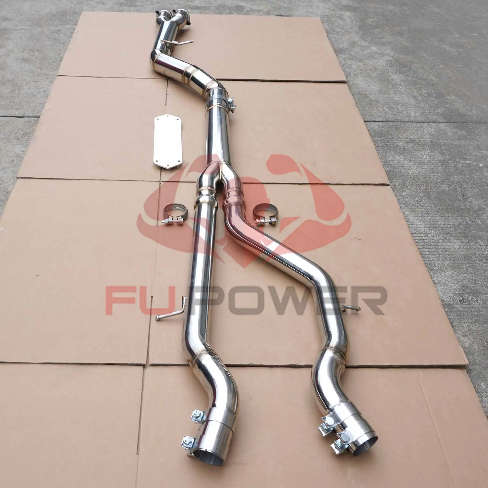 طقم ضبط أجزاء الأداء لسيارة BMW S55 M3 M4 F80 F82 3.0T مع دعامة لأنبوب عادم أوسط واحد 1